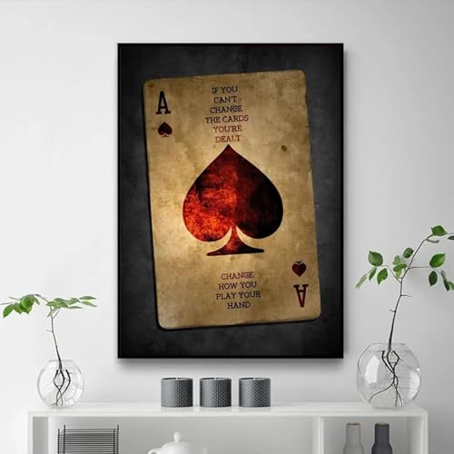 Affiche poker vintage As de pique pour créer une ambiance bistrot à la maison