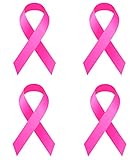 Rogue River Tactical 4 Pack Best Large Pink Ribbon Support Breast Cancer Awareness Survivor Auto Decal Bumper Sticker Vinyl for Car Truck Van RV SUV Boat Window Women Mom Grandmother (4 Pack)