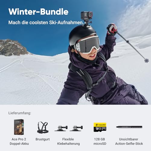 Insta360 Ace Pro 2 Winter Bundle - 8K wasserdichte Actionkamera mit Leica entwickelt, 1/1,3" Sensor, Dual-KI-Chip-System… – Ansicht 2