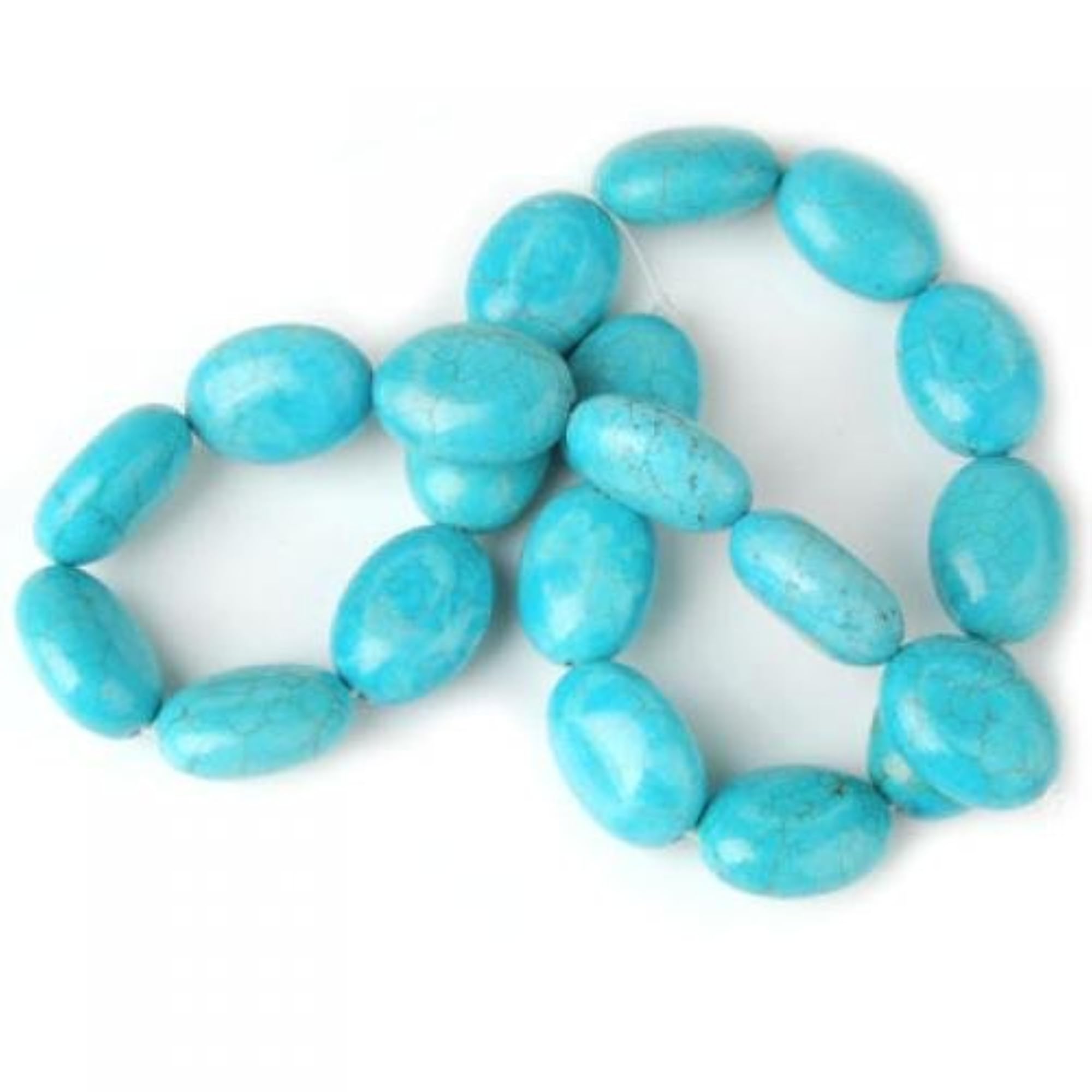 Turquoise Flat Oval Gemstone Loose Stone Beads