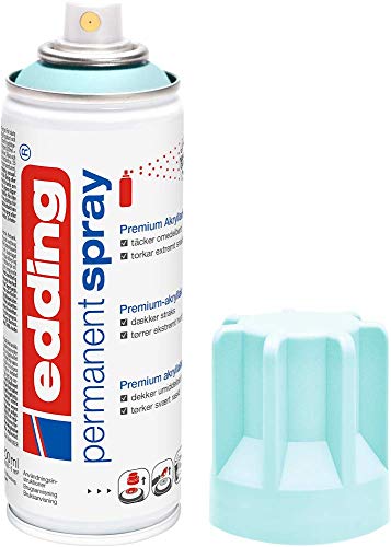 Edding 5200 permanent spray - pastel blue matt - 200 ml - acrylic paint for painting and decorating glass, metal, wood, ceramic, plastic, canvas - aerosol...