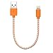 F-color iPhone 6 Charger, iPhone 6S Charger, 8 Inch Short Apple Certified Nylon Braided Cable Cord Compatible with iPhone 8 7 6S 6 Plus 5S 5, iPhone SE, iPad Air 2 Mini 4 3 iPad Pro Orange
