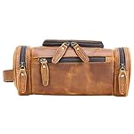 Polare Toiletry Bag Full Grain Leather Shaving Kit Dopp Kit Travel Case Wash Bag with YKK Zippers - Image 2