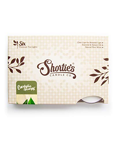 Eucalyptus Spearmint Premium Tealight Candles - Highly Scented With Essential & Natural Oils - 6 White Tea Lights - Beautiful Candlelight - Made In The Usa - Fresh & Clean Collection #TOP1