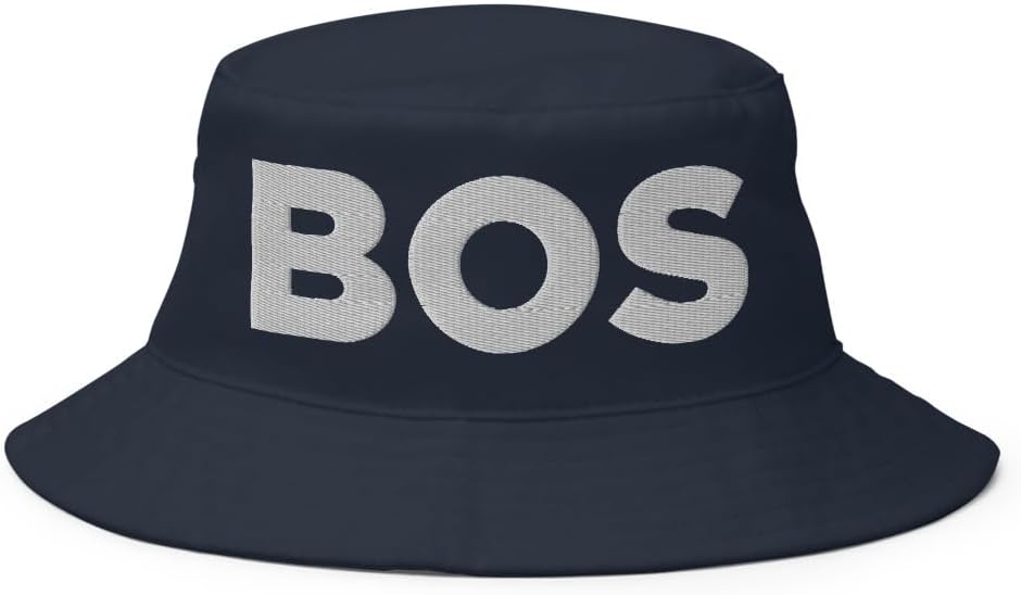 BOS Hat (Embroidered Bucket Cap) Flying to BOS Boston Airport Merch