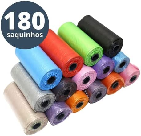 Kit 12 Refil Cata Coco Saquinhos 180 unidades Biodegradável Pet Gato E Cachorro