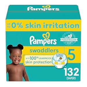 Pampers Baby Diapers – Swaddlers – Size 5, 132 Count, Ultra Absorbent Disposable Infant Diaper