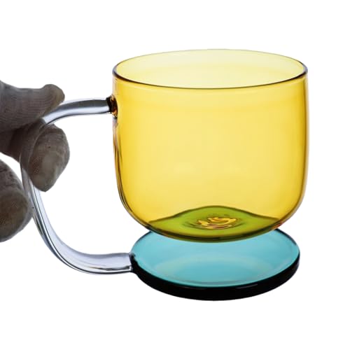 Modern Floating Effect Borosilicate Glass Mug with Ergonomic Handle Beverage Coffee Cup Homes Kitchen Essential Gift High Borosi