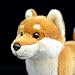 Tiny Heart Shiba Inu Hund Stofftier Plüschtier 28cm/11” realistisches Shiba Inu Hund Plüsch schönes Tier niedliche und weiche Geschenke Hund für Kinder Jungen und Mädchen Spielzeug braun