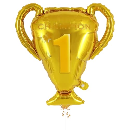 Image of Rozi Decoration Champion 1st Trophy Shape Gold Foil Balloon | Winner Theme Decoration Balloon for Birthday, Sports Party & Celebration Decor | Helium or Air Inflatable Balloon