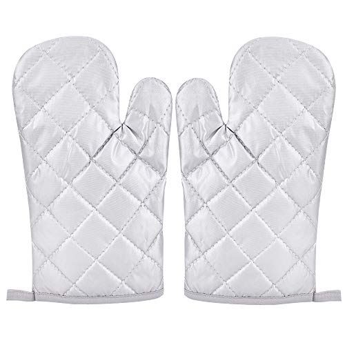 Professional Heat Resistant Baking Oven Mitts With Soft Inner Lining, Thickening Cotton Microwave Anti Ironing Gloves, Non Slip And Striped Cotton Anti Scalding Pot Holders, 2 Pcs #TOP27