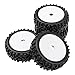 HIRCQOO 17mm Hub 4.52'OD Rubber Tires & Plastic Wheel Rim with Foam Compatible with 1/8 Scale Arrma Python HSP Redcat Kyosho ExceedRC Traxxas Losi HPI XTR Badlands Off-Road RC Buggy