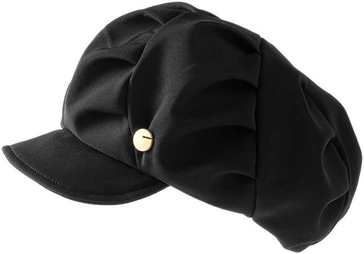 Pleated Duck Tongue Hat Painter Cloud Sense Metal Label Floppy Street Beret Cap