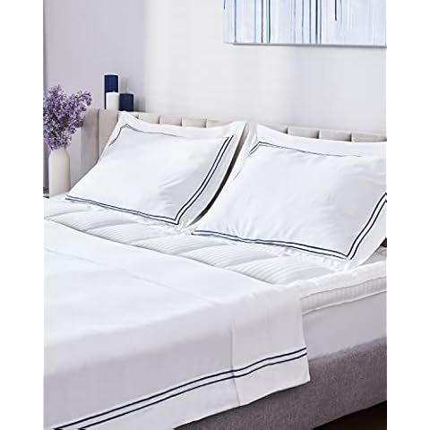 BELLE TERRE Cooling Bed Sheets King & Mattress Topper King Set - Ultra Soft, Breathable, and Cooling Bedding for Hot Sleepers Cover