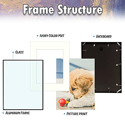 Auear, 16X20 Aluminum Picture Frame Set Of 6, Made To Display Pictures 11X14 With Mat Or 16X20 Without Mat, Wall Gallery Metal Photo Frames (Real Glass, Black) #TOP5