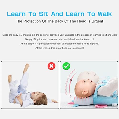 JEJA Baby Head Protector Backpack and Baby Knee Pads for Crawling, Adjustable Head Back Protection Safety Pads for 4-24 Months Toddler Baby Walking, Frog
