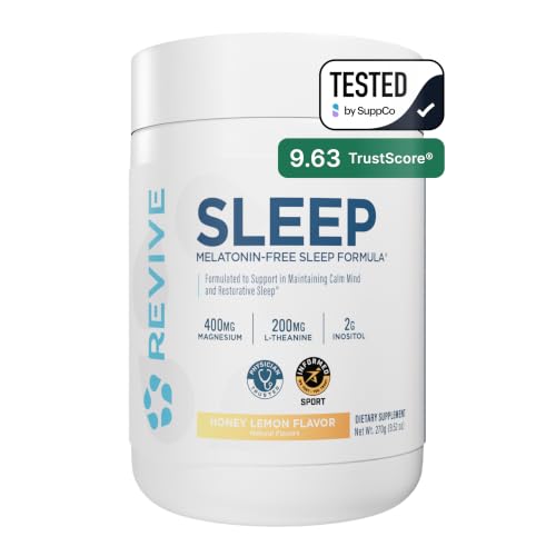 Revive MD Sleep Support Supplement for Adults, Honey Lemon - Sleep Supplements with Magnesium (Glycinate), Inositol, Glycine & L-Theanine - Promotes Relaxation & Sleep Health (30 Servings)