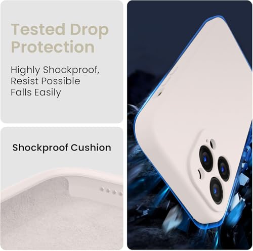 Image of Elzzi Square Candy Liquid Silicone iPhone Case Cover Compatible for iPhone 13 Pro, All Cube Series with Microfiber Lining Compatible iPhone 13 Pro (6.1 inch) - Stone