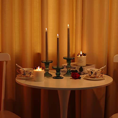Gmwd 3 Pcs Glass Candle Holder Set Clear, Green Candlesticks Holders Pillar Taper Candles Tealight Stand For Wedding Centerpieces Home Decorations Dining Table #TOP4