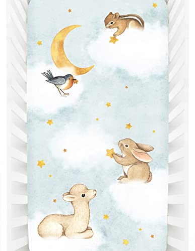 Rookie Humans 100% Cotton Sateen Fitted Crib Sheet: Goodnight Wonderland. Use As A Photo Background For Your Baby Pictures. Standard Crib Size (52 X 28 Inches) #TOP8
