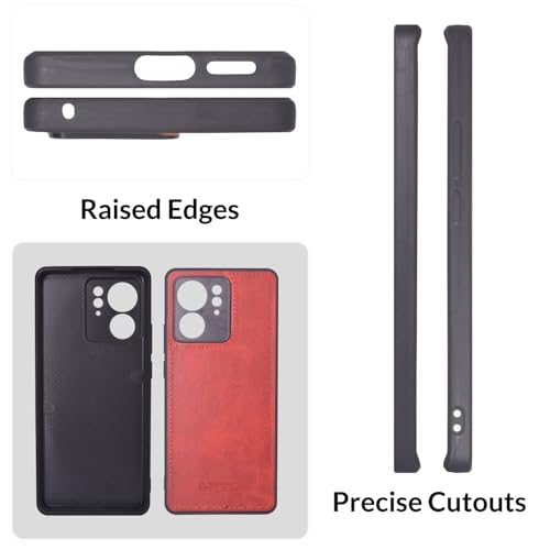 Image of SPRIG Compatible with Moto Edge 40 Premium PrimeMatte (Matte Leather TPU) Back Cover Drop Tested Shock Proof Mobile Case for Men, Women, Boys and Girls with Camera Protection (Red)