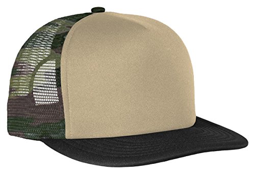 District Flat Bill Snapback Trucker Cap OSFA Military Camo