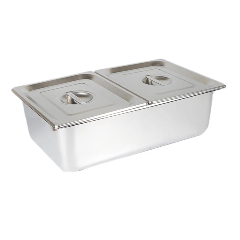Espositore portatile per insalate e pizza, per servire cibi freddi per feste, catering ed eventi, stazione buffet, argento-A H