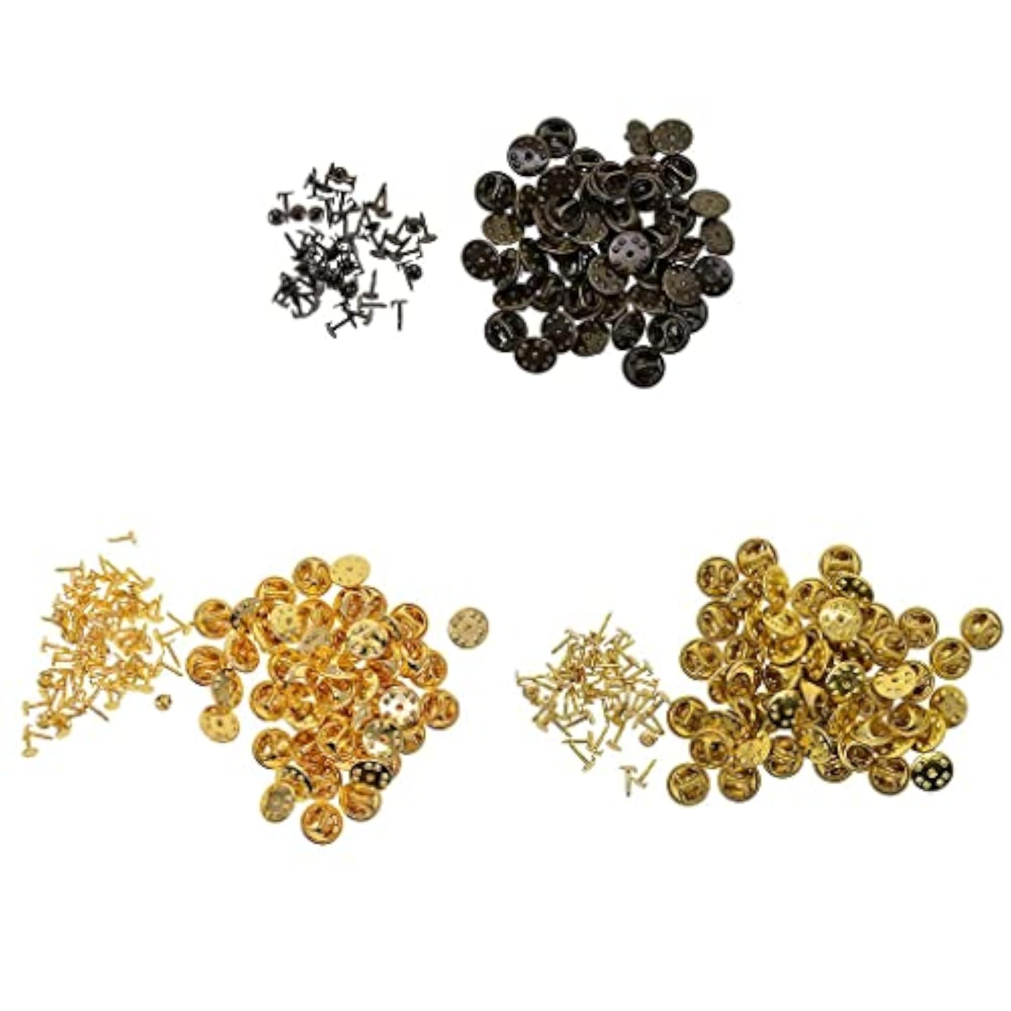 Metal Tie Back Lapel Pins, 4x50 Sets