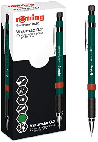 rOtring Visumax ołówek mechaniczny, 0,5 mm, wkład 2B, ciemnoniebieska beczka, 12 sztuk
