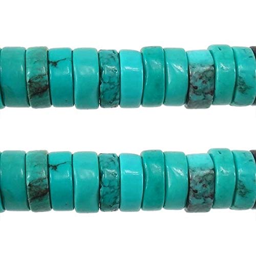 Perlin Turquoise Gemstone Beads Semi-Precious Stone Set Jewellery Beads Rondella Blue Colour Loose Beads 4 x 2 mm 50 Pieces - Image 4