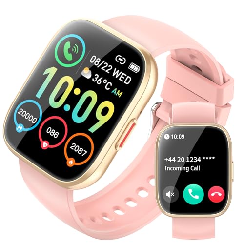 PEFUPEW Smart Watch for Men Women with Answer/Make Call, Smartwatch Fitness 1.85" Screen, Fitness Tracker 112 Modes Heart Rate/Sleep/Steps Monitor, IP68 Waterproof Activity Tracker, Pink