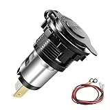 UNLRAE Car Cigarette Lighter Socket,Car Accessories Waterproof Auto Cigarette Lighter Adapter,Universal 12V Female Power Outlet Socket with Cover Wiring Harness,Fit for Most Cars Truck SUV Marine ATV