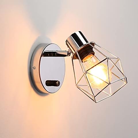 Lightess Aplique de pared interior Regulable Ajustable Plata E27 Retro/Vintage Cover