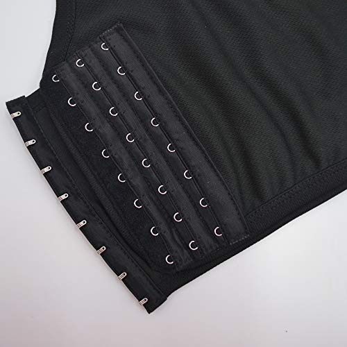 Baronhong Mesh Chest Binder Skinny Top Sport Bra For Tomboy Lesbian(Black,S) #TOP4