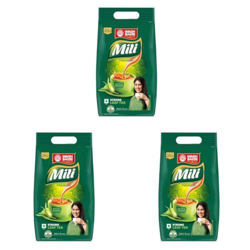 Image of Wagh Bakri Mili Leaf Tea, 1Kg, Green Tea (Pack of 3)