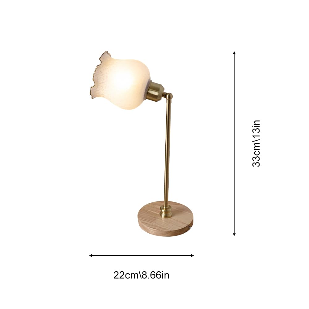 Lampada da scrivania per ufficio domestico, Lampada da tavolo ad angolo regolabile con luce di lettura per ufficio da comodino, Lampade da comodino E27 Design a forma di fiore Ornamenti per la
