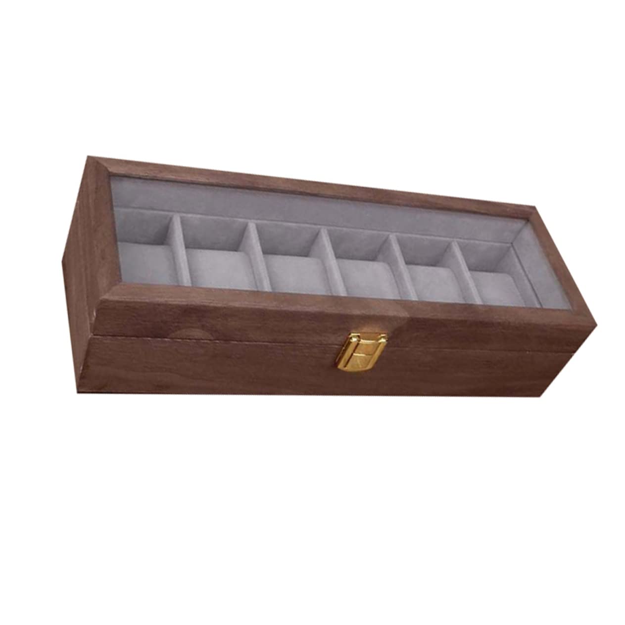 Boîte à Montres 6 Slots en Bois, Coffret pour Montre Homme Élégant