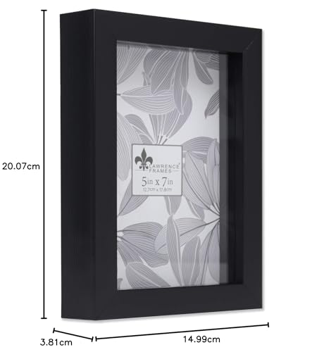 Lawrence Frames Moldura de caixa sombreada, 5 x 7, preta - 785057