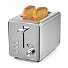 whall Toaster 2 slice Stainless Steel Toasters with Bagel, Cancel, Defrost Function, 1.5in Wide Slot, 6 Shade Settings, Removable Crumb Tray, High Lift Lever, for Various Bread Types (850W), silver