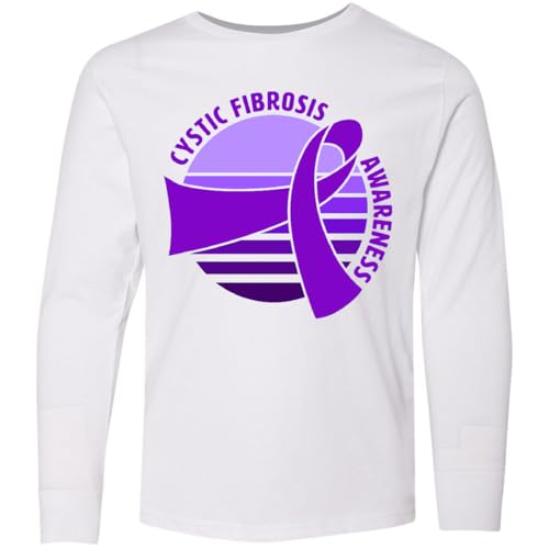 inktastic Cystic Fibrosis Awareness Retro Sunset Youth Long Sleeve T-Shirt