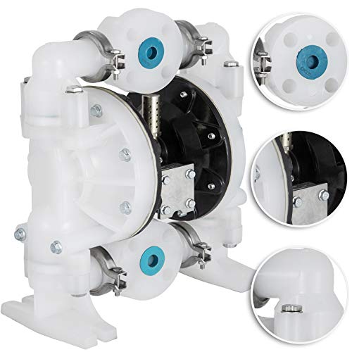 Happibuy Air-Operated Double Diaphragm Pump1 inch Inlet Outlet 30GPM Polypropylene Max 120PSI for Chemical Industrial Use