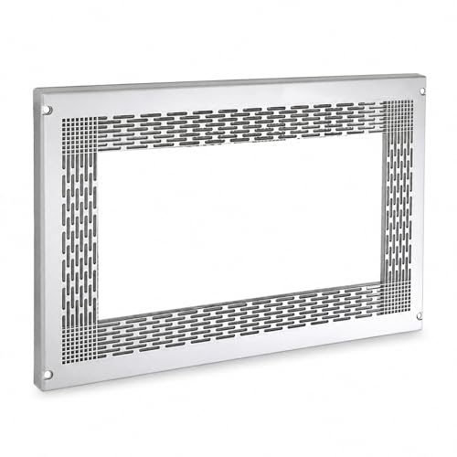 ALK   Embellecedor Microondas, Tapa Para Microondas, Marco Microondas 60x40cm   Incluye Tornillos, Hoja De Corte, Tapas Embellecedoras Y 4 Tacos En Polietileno (CROMO MATE)