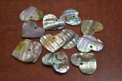 24 PCS Heart Abalone Shell Blank 25MM #T-2195 Fast Free Supply