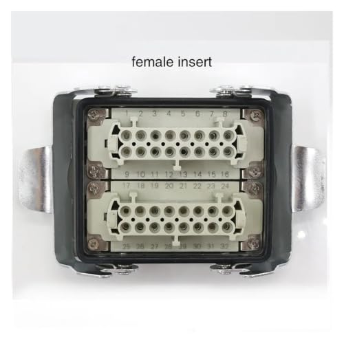 Conector rectangular de 32 pines HDC-HE-032 de 16A para cableado industrial de 500v 6