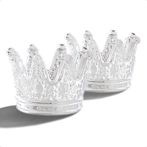 FSyueyun 2 PCS Votive Candle Holders, Glass Crown Design TeaLight Candle Holders as Wedding, Party Decorations and Event Planning Home Decor Centerpie