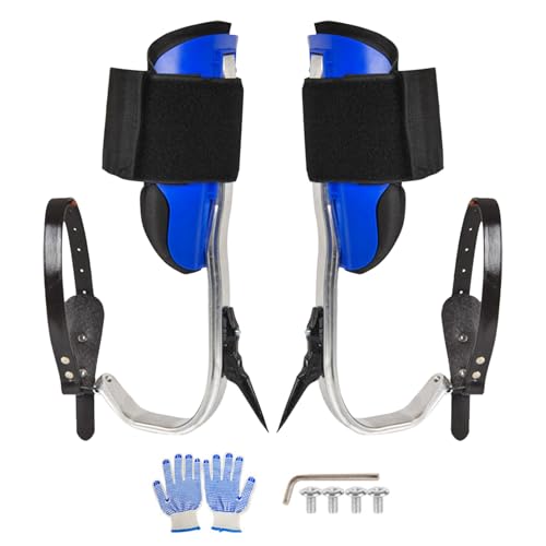 木登りスパイク - アルミニウム合金製 ツリースパイク,ハーネスキット 重作業用装備 安全手掌サポート - ジャングル用 果実収穫 室内スポーツ ?外作業向け