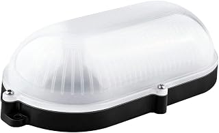 Brightium Applique LED ovale nero, ideale per esterni, con classificazione IP65. La...