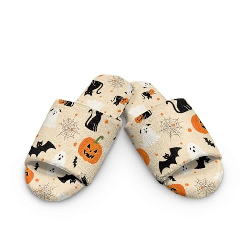 Flannel Indoor House Slippers for Men Women​ Warm Soft Home Open Toe Shoes for Fall Winter Daily Use