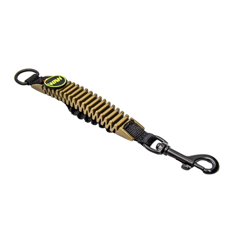 WAW, Smorzatore Antishock per Guinzaglio Cani, per Cani da 1 a 50 kg, Taglia L, Verde Militare/Nero, Linea F-Black