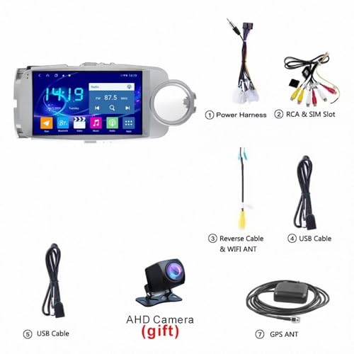 GPS con asistente de carril para Toyota Yaris Vitz 2011-2015 y cartografía offline integrada 2